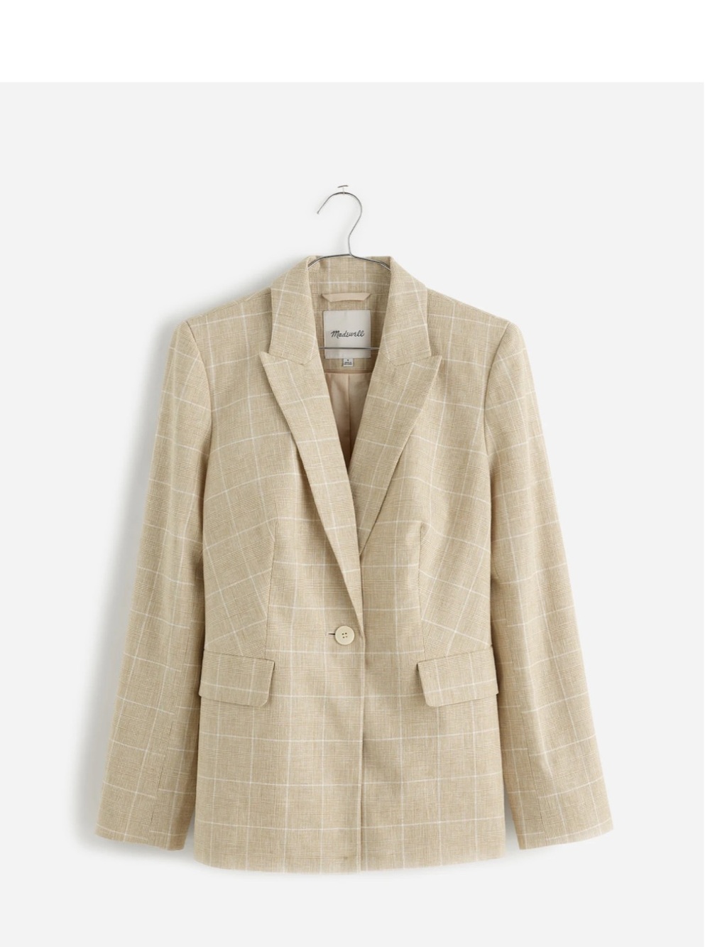 Madewell The Slim Blazer in Plaid Linen size 4